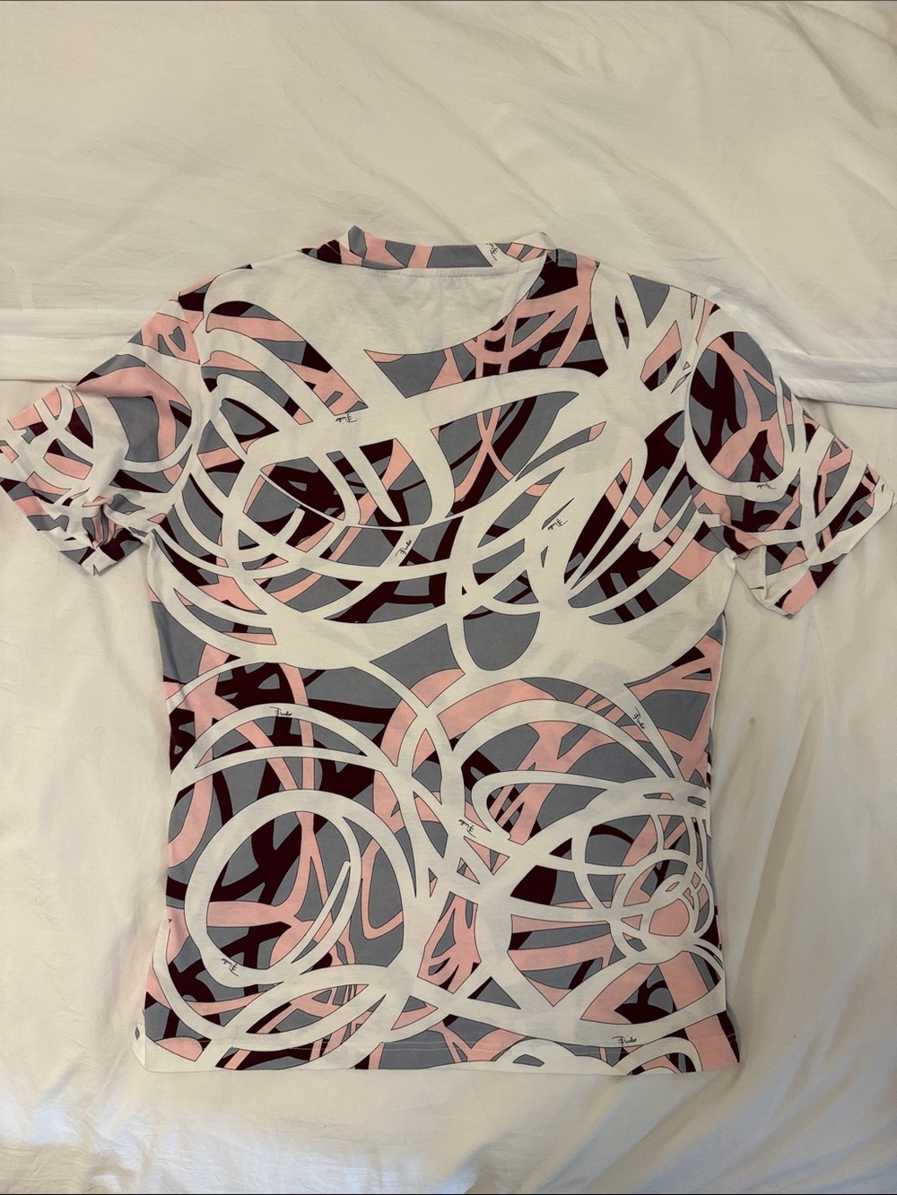 Emilio Pucci Pink, Gray & Burgundy Abstract Short Sleeve Top - Picture 6 of 12